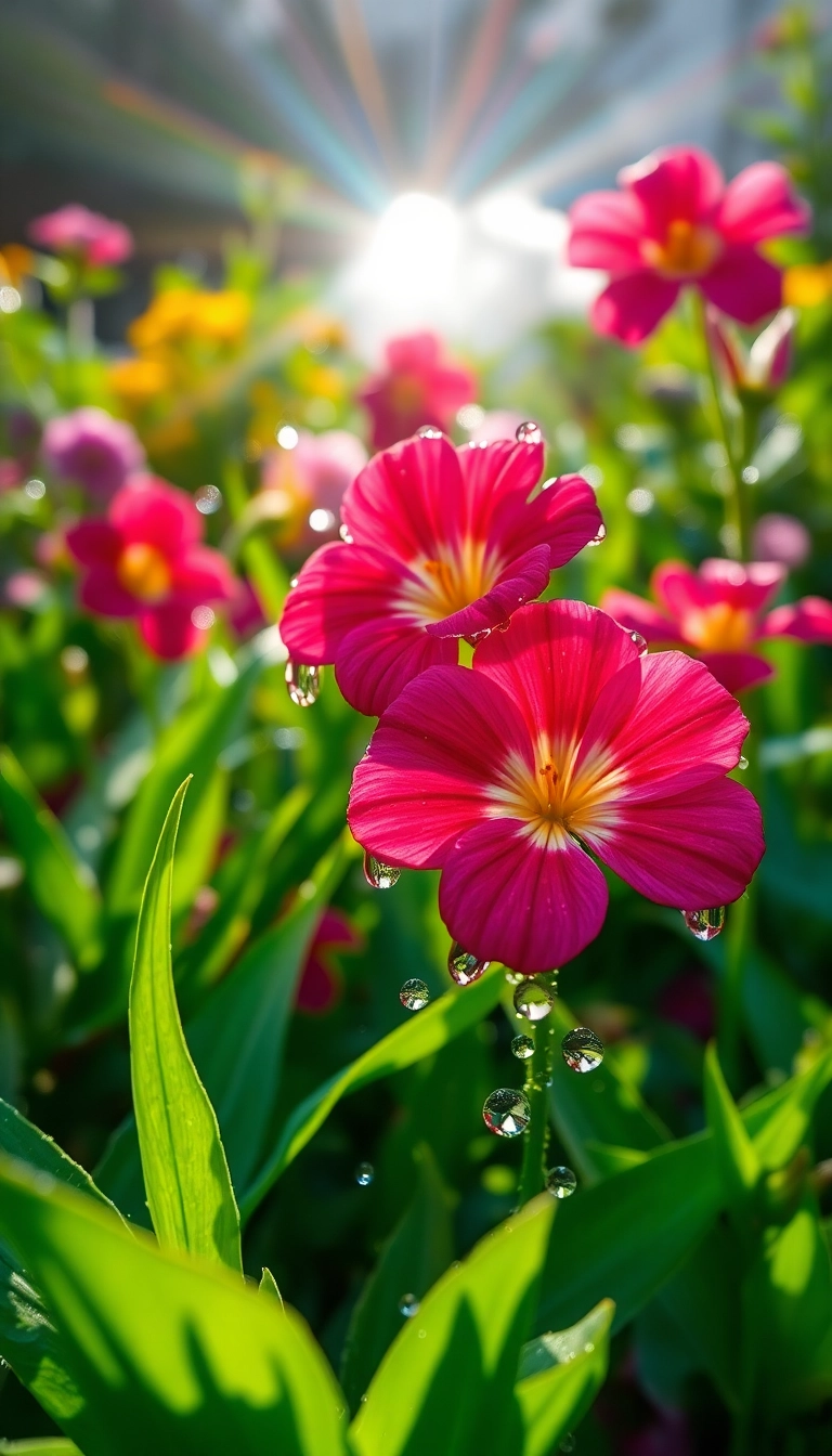 Best AI Spring Rain Garden Phone Aesthetic Wallpaper